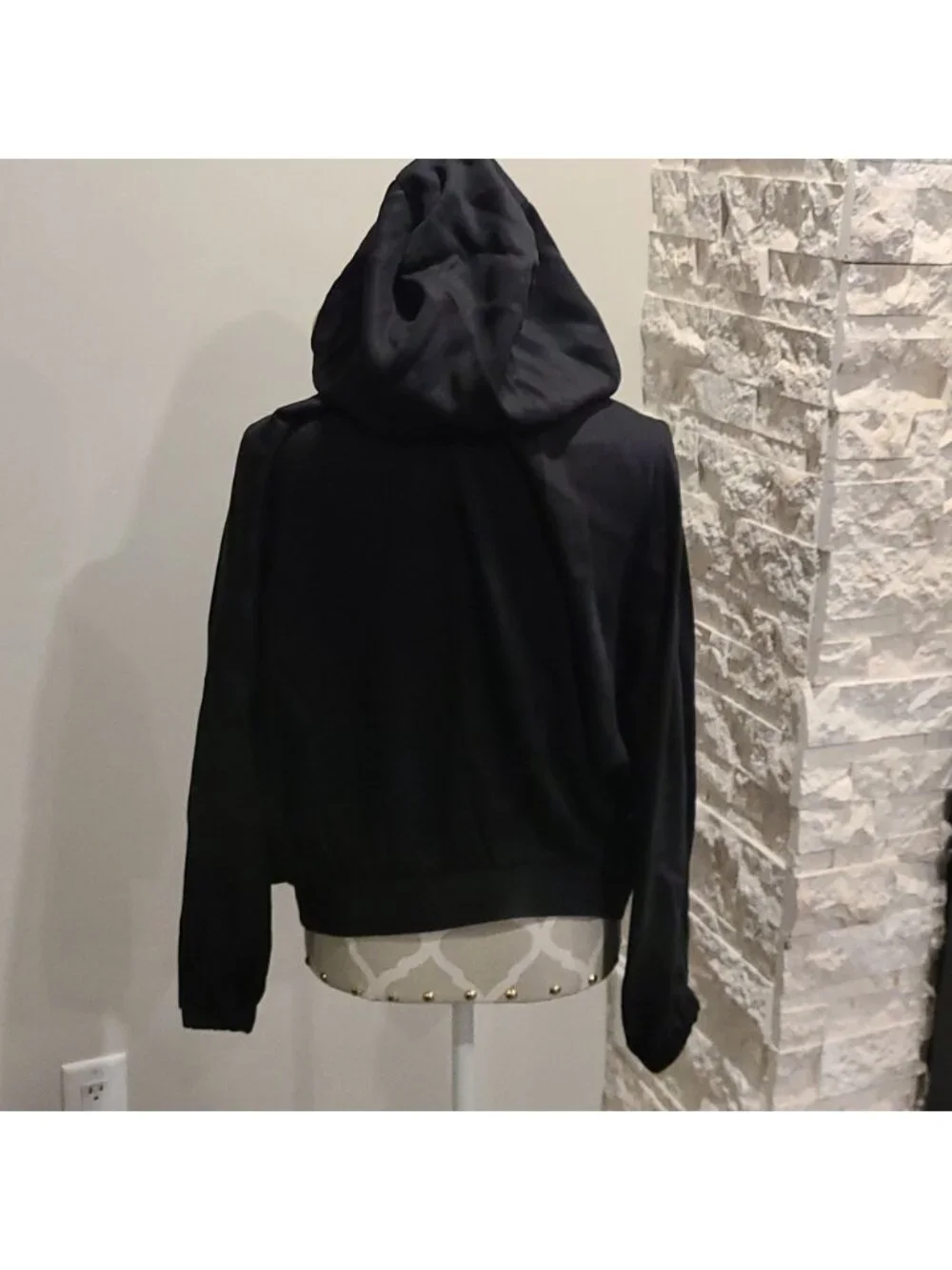 Zara hooded oversized jacket black and taupe